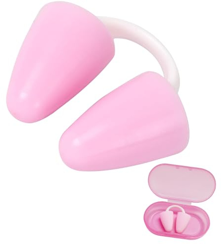 YEAMLTE Nadar Nariz Plug, Pinza Nariz Natación Adulto Niños, Pinzas Natacion Nariz, Protector Nariz Silicona Tapón Nariz, Clip de Nariz para Natación con Caja, para Principiantes (Rosa, Adulto)