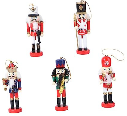 PRETYZOOM 5 Piezas Colgante de Cascanueces de Soldado de Nogal Decoración de Soldados Colgantes de Nogal para Figura Cascanueces Navidad