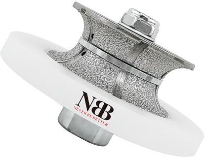 NBB Fresas para corte de chaflanes de diamante Rueda perfiladora diamante con guía cubierta más grande y M14 broca para perfilar porcelana baldosa cerámica granito mármol piedra (Full-Bullnose V20)