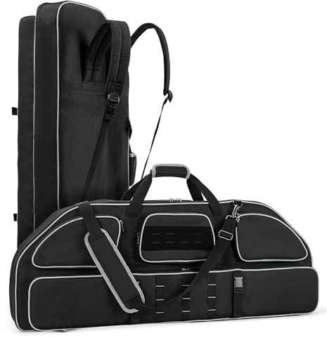 Smasrob Padded Soft Bow Case with Arrow Pocket, Compound Bow Bag with Backpack and Shoulder Strap for Range or Hunting Trip, Black