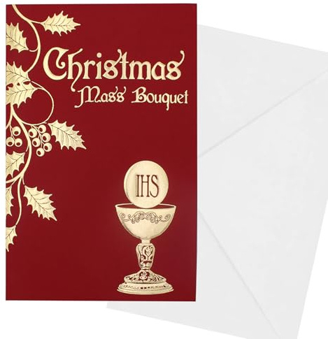 Widdle Gifts Christmas Mass Bouquet and Envelope With Sympathy and Colourful 3 Wise Men on Inside Cover with the Carol Silent Night