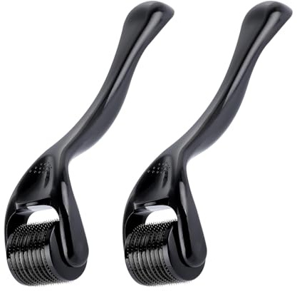 2 PCS Derma-Roller Microagujas, 0.5mm Rodillo Derma Rodillo de Afeitado Mikroneedling Derma-roller Cabello Pelo Barba Herramientas de Aseo para Anti-Edad Hombre Mujeres Profesional Microagujas