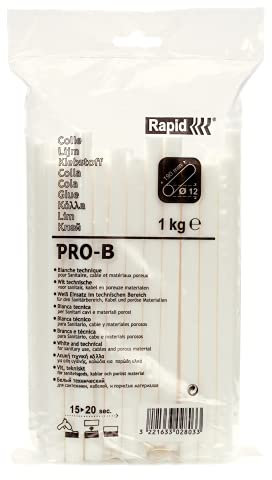 RAPID, 40302803, Bâtons de Colle thermofusible, Pro-B, Blanc, ø 12 mm, Longueur 190 mm, 1 kg