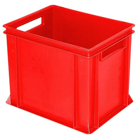 Bac gerbable Euro avec 2 poignées, rouge, 400x300x320 mm