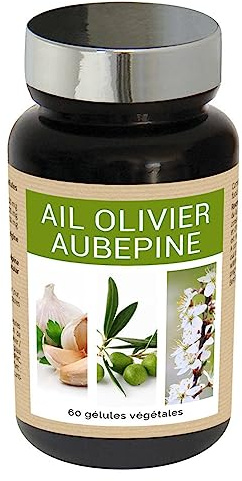 NUTRI EXPERT - Ail Olivier Aubepine - Contribue à la régulation de la pression artérielle - Participe à la santé cardiovasculaire - Réduit la sensation de palpitations - Végan - 60 Gélules végétales