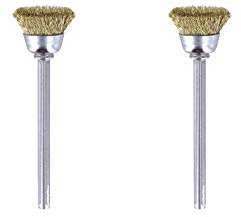 Dremel 536 Brass Brush Accessory Set, 2 Brushes (13 mm) for Cleaning Soft Metals like Gold, Bronze or Copper