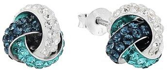 Amor Ohrstecker 925 Sterling Silber Damen Ohrschmuck, mit Schmuckstein, 1 cm, Kommt in Schmuck Geschenk Box