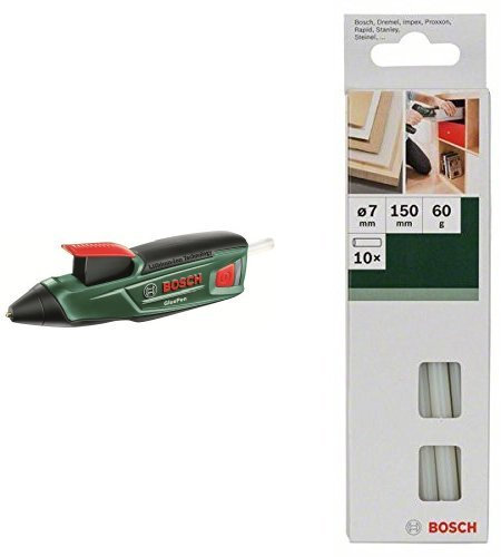 Bosch GluePen Cordless Glue Gun with Bosch 7mm Milky Glue Sticks (10 Pack)