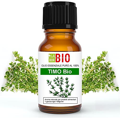 Timo timolo Bio Olio essenziale 100% Puro 5 ml - Uso interno Terapeutico Alimentare Diffusori Aromaterapia Cosmetica Cucina - Laborbio