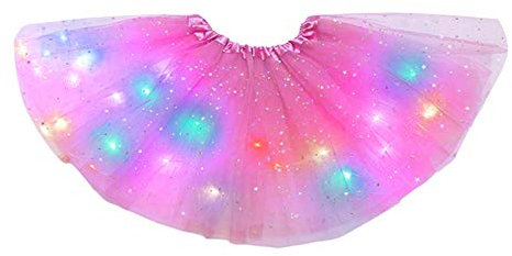 Hifot Mädchen Tutu Rock LED, Tüllrock Kinder Ballettrock Pailletten Led Lichter Kleid Tutu für kleine Mädchen, Prinzessin Tanzrock tanzkleid
