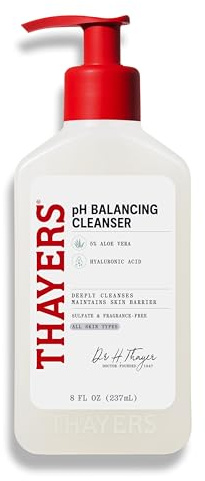 Thayers Detergente Viso con Aloe Vera - Lozione Delicata e Idratante per Pelli Secche, Grasse o Soggette all'Acne - pH Balancing Daily Cleanser - 237 ml