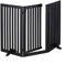 Relaxdays Absperrgitter, HxB: 92x154 cm, faltbar, mit Tür & Füßen, freistehendes Hunde Schutzgitter, Türgitter, schwarz