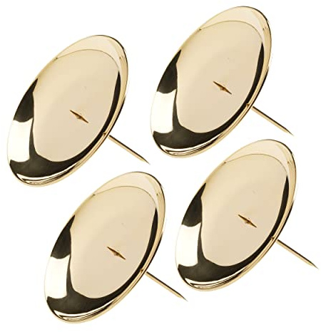 NKlaus 4X Couronne de l'Avent Assiette à Bougies Ø12cm Assiette Couronne Avent avec épine Laiton Or Déco 10661