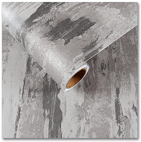 CRE8TIVE Grey Concrete Contact Paper Peel and Stick Wallpaper Worktop Vinyl Covering Industrial Wallpaper for Living Room Bathroom Kitchen Vintage Vinyl Wrap for Furniture Cabinet 30cm x 200cm