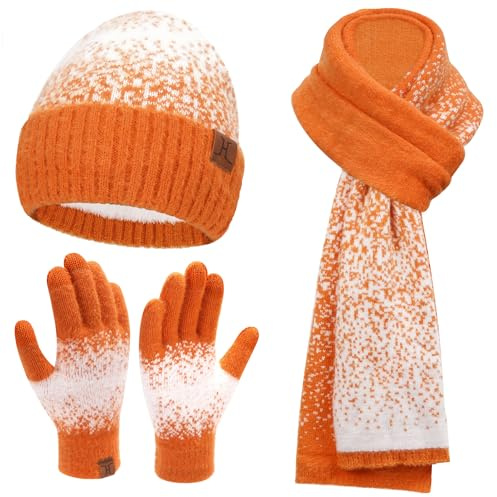 Bequemer Laden Conjunto Bufanda y Gorro y Guantes Mujer con Forro Polar