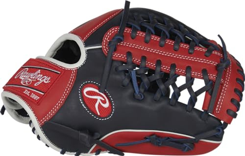 Rawlings | Breakout Baseball Glove | Left Hand Throw | 12 - Modified Trap-Eze Web | Red/Navy/White