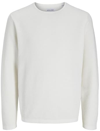 Jack & Jones Suéter de Punto para Hombre Suéter de Punto sólido, Cloud Dancer, XXL