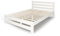 Holzbett 140x200 cm mit Lattenrost Modern Bett Bed Kiefer Massiv Bettgestell Doppelbett Massivholzbett Klassisch | Komfortabel & Langlebig | Skandinavisch Boho Landhaus Kopfteil hoch weiß