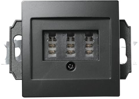 McPower TAE-NFN-Anschlussdose | FLAIR | UP, anthrazit, 3x 6-polig, für NTBA, DSL-Splitter, Anrufbeantworter, Modem und Gebührenanzeiger, Telefon, matt Schwarz