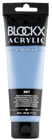 Blockx 60257BXC Acrylique Fine Opaque et Satinée - Bleu outremer clair PW 6/PB 29 - 120ml