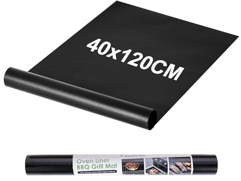 Extra Grande BBQ Grill Mat 40x120cm - de Gran Tamaño, Recortable, de Teflón, Antiadherente, Reutilizable, para Parrilla de Gas y Carbón - Accesorios Esenciales para Barbacoa