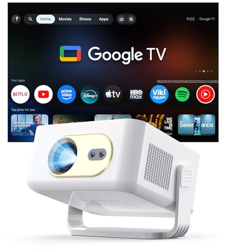 Magcubic Mini Proiettore Portatile【Google TV & Offizielle Apps】 Videoproiettore Bluetooth WiFi Home Theater Projector Auto Keystone Autofocus 1080P Supporto Rotabile 180° HY300GT