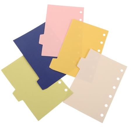 UTHCLO Separadores de Archivos con Pestañas Mini A7, 5 Hojas Divisorias de Índice Resistentes para Carpetas Pequeñas, Marcador de Página para Planificador, Organizador Compacto