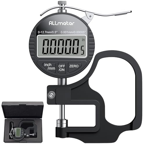 ALLmeter Espesímetro Digital 0-12,7mm/0-0,5” con Precisión 0,001mm/0,00005”