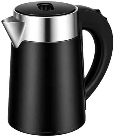 Resevattenkokare, 800 ml, camping, vattenkokare, 800 W, liten, i rostfritt stål, för resor, camping, utomhus, husbil, hotell, kontor, matlagning, kaffe, te, svart