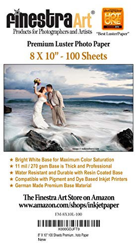 8 X 10 Premium Luster Inkjet Photo Paper - 100 Sheets