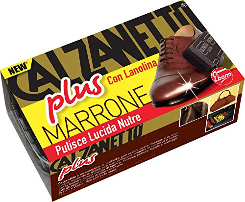 Calzanetto, Svamp, Plus med raffinerade oljor av silikon och lanolin, återfuktad, mjukgörande, skyddar, har vattenavstötande kraft, brun
