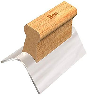 Bon Outside Corner Tool Plexiglass 1/2 Inch Blade with Wood Handle for Burn-Free and Rust-Proof Finishing on Stucco, Plaster, Mortar, or Drywall