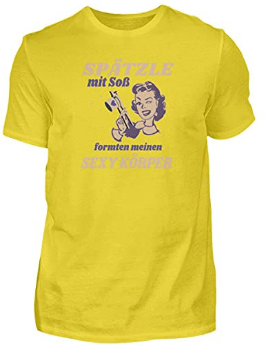 T-shirt pour homme avec inscription en allemand « Spätzle mit Soß », or, XL