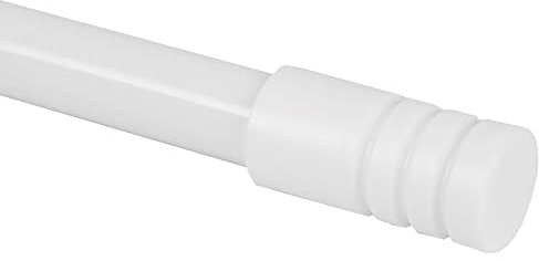 Bestlivings Gardinenstange Modern ausziehbar 115 bis 200 cm, Durchmesser 16mm/19mm - Edelstahl - Stil-Garnitur, 1-Lauf Metall Stange