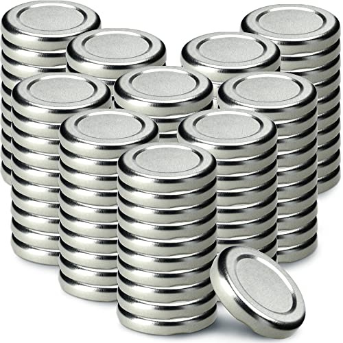 KADAX 100er Set Schraubdeckel TO43 für Gläser 43mm Silber – Twist-Off Ersatzdeckel für 40ml Mini Gläser & Probiergläser, Luftdicht & Spülmaschinenfest
