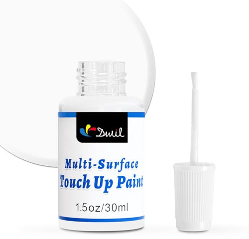 DWIL White Touch Up Paint - Multi Surface Touch Up Paint Pen, Scratch Repair for Wall, Door, Cabinets, Metal, Appliance, Wood, Furniture, 1.5 Fl Oz (Semi Gloss, White)