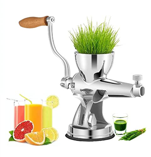 Manuell vetegräsjuicer, Heavy Duty Rostfritt stål Home Healthy Juicer med sugkoppsbas för ingefära, selleri, apelsin, vindruvor, etc