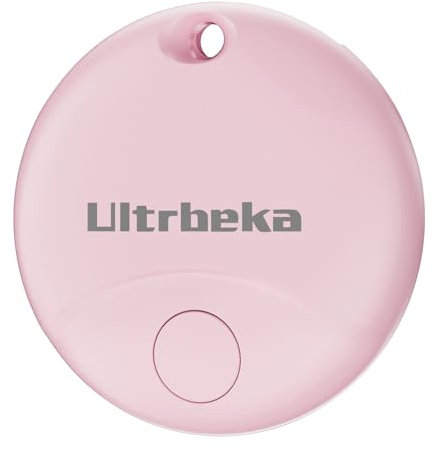 Ultrbeka Air Localizzatore, Tracker Tag 1 pezzi, Compatibile con Apple Dov'è (solo iOS), Trova Oggetti e Chiavi, Bagagli, Valigie, Portafogli, Impermeabile IP67, Batteria Sostituibile pink