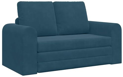 vidaXL Soffsäng Blå 148 x 71 x 83 cm Sammet, Justerbar soffbädd, rektangulär form, multifunktionell soffa, smart rumslösning, platsbesparande gästloung