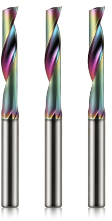 1 Flute End Mill With DLC Coated for Aluminium, 4mm Shank,4mm Cutting Dia,22mm Cutting Length,Solid Tungsten Carbide Alloy Router Bits Milling Cutter (4x22mm,3PCS)