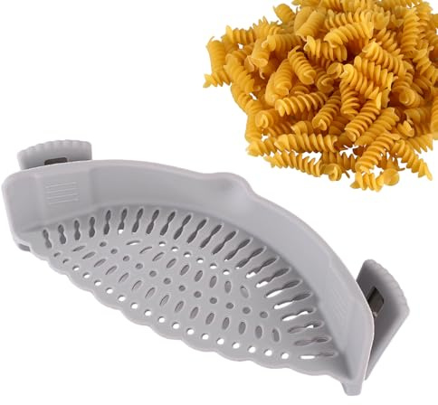 Passoire à pâtes, passoire avec clip en silicone, bol de cuisine universel à pression, ustensiles de cuisine, avec bouchon d'eau, pour les bols, casseroles et