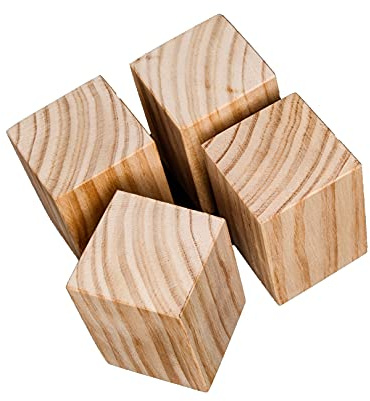 Kraftiga möbelhöjare i trä – 5 cm höga sänglyft för ökad höjd (6 x 6 cm) – perfekt för sängar soffor och bord – möbelhissar