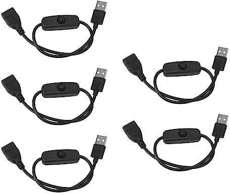 Generic USB-förlängningskabel Slitstark och Hållbar 2-stifts PVC USB-omkopplarkabel för Körinspelare LED-lampor Svart för Lågeffekts Elektrisk Strömbrytarknapp