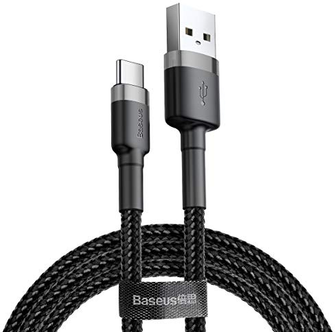 Baseus Cafule Cable - USB to USB-C Connect & Charge Cable 3 A, 0.5 m (Grey/Black)
