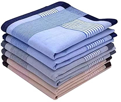 JukLoos Men's Handkerchiefs,100% Soft Cotton Pocket Handkerchiefs for Men Cotton