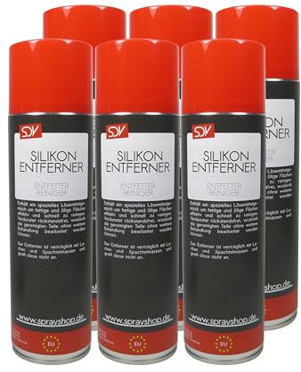 SDV Chemie Silikonentferner Spray 6X 500ml für Autolack Lackierer Siliconentferner Cleaner Entfetter