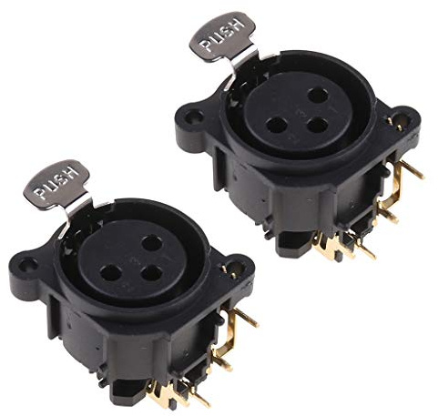 QM18 2pcs 3-Pole XLR Femmina Jack Montaggio a Pannello Telaio Presa Connettore Per Microfono Chitarra