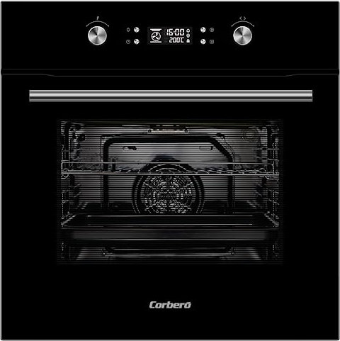 Corberó - Horno Multifunción | CCHMP1023N | 65L | Pirolítico | 3200W | Display Digital | Mandos Escamoteables | Luz Interior | Puerta Doble Cristal | 8 Programas | Negro