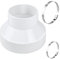Abluftschlauch Adapter, Reduzierstück 150mm auf 100mm mit 2 Edelstahl Schlauchschellen，Rundrohr Adapter für Lüftungssystem Lüftung Rundrohr Ventilation Lüftungskana,mit 2 Schlauchschellen