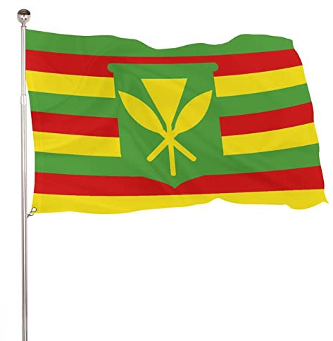 Illustration Drapeau Kanaka Maoli 9,6 x 1,5 x 1,8 m Drapeau d'extérieur avec œillets Bannière de cour pour intérieur/extérieur